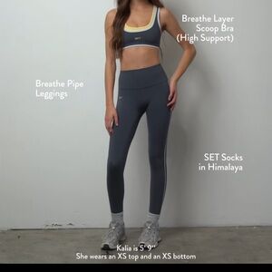 SET Active Breathe Layer Scoop Bra and Leggings Set in Himalaya